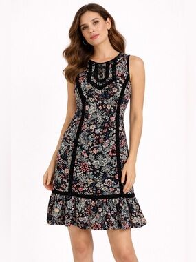 Laundry by Shelli Segal embroidered floral dress